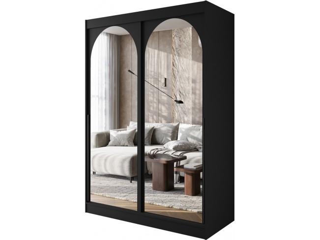 Szafa przesuwna Onli 150 czarna uchwyt czarny - widok ogólny