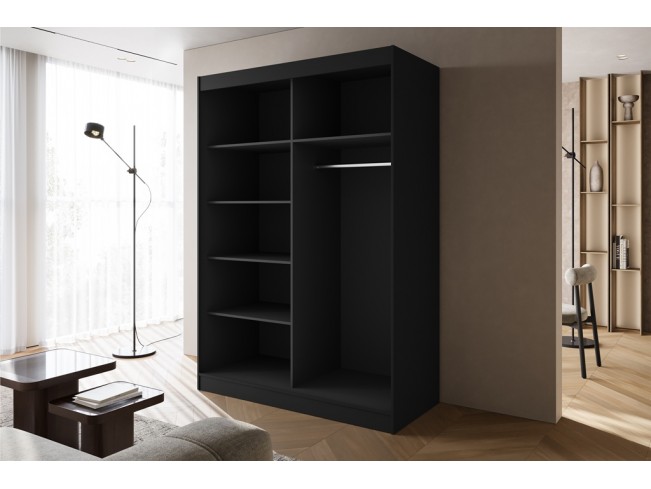 Szafa przesuwna Onli czarna uchwyt złoty 150 cm