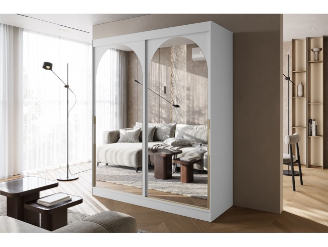 Szafa przesuwna Onli biała uchwyt złoty 180 cm