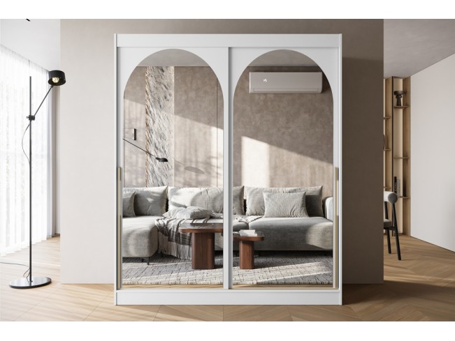 Szafa przesuwna Onli biała uchwyt złoty 180 cm