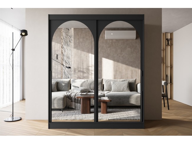 Szafa przesuwna Onli czarna uchwyt czarny 180 cm