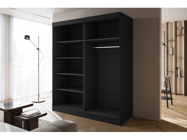 Szafa przesuwna Onli czarna uchwyt złoty 180 cm