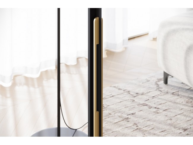 Szafa przesuwna Onli czarna uchwyt złoty 180 cm