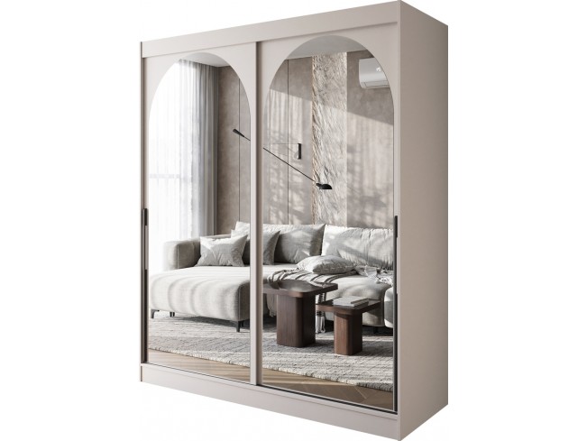 Szafa przesuwna Onli 180 kaszmir z czarnym uchwytem - widok ogólny