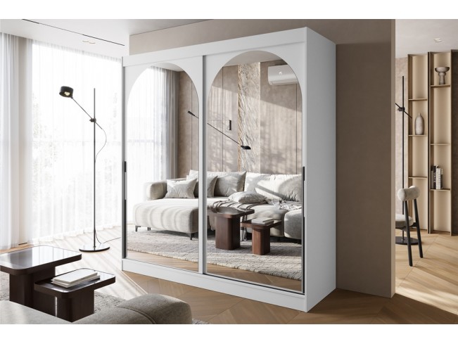 Szafa przesuwna Onli biała uchwyt czarny 200 cm