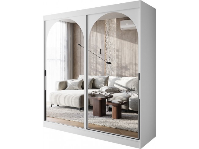 Szafa Onli 200 biała z czarnym uchwytem - widok z przodu