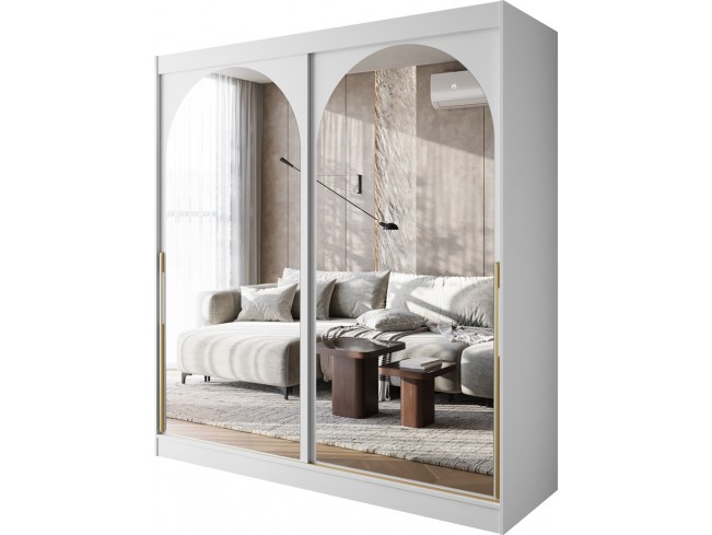 Szafa Onli 200 biała z czarnym uchwytem - widok z przodu