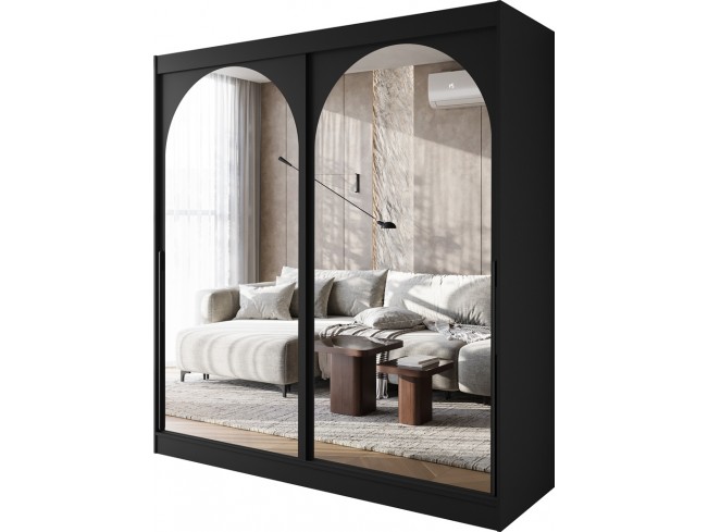 Szafa przesuwna Onli 200 czarna czarny uchwyt - widok ogólny