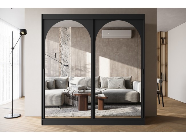 Szafa przesuwna Onli czarna uchwyt czarny 200 cm