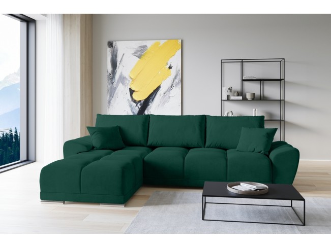 Narożnik Bego L bez funkcji spania welur Monolith 37 zielony