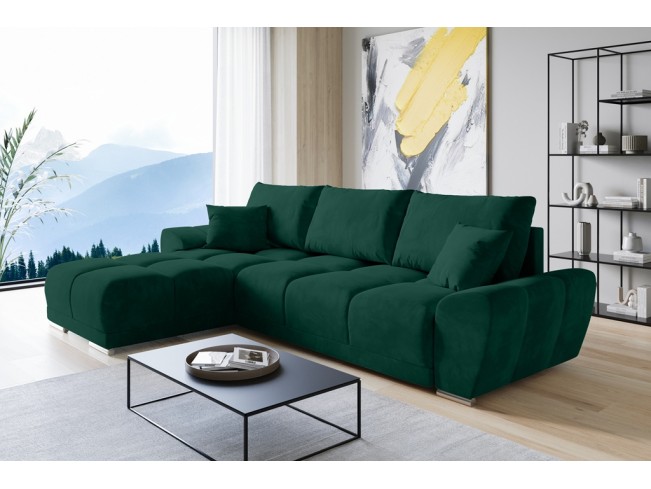 Narożnik Bego L bez funkcji spania welur Monolith 37 zielony