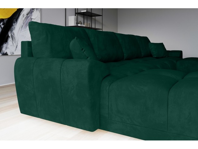 Narożnik Bego U z funkcją spania welur Monolith 37 zielony