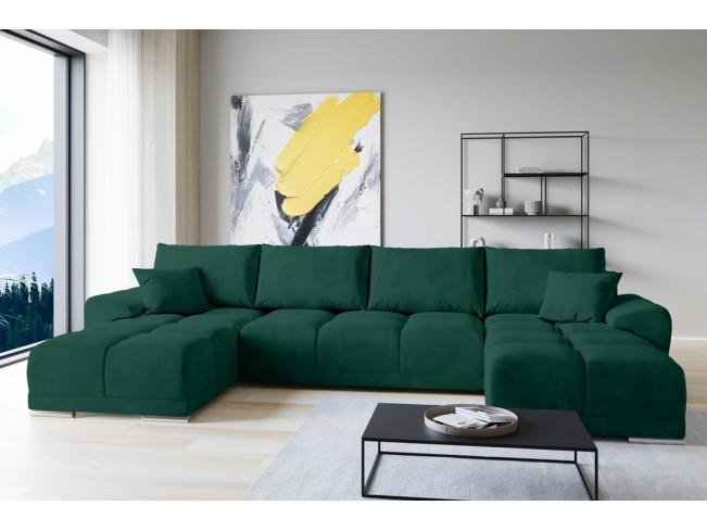 Narożnik Bego U bez funkcji spania welur Monolith 37 zielony