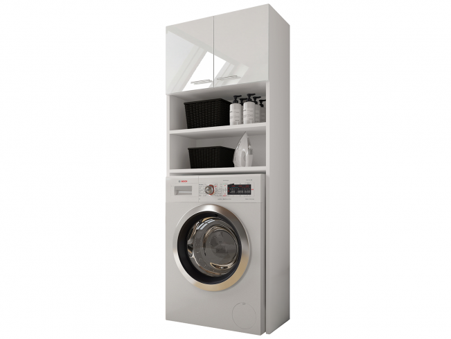 Szafka nad pralkę Rilo biały połysk 64 cm - widok ogólny