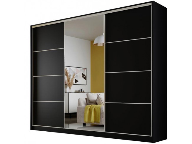Szafa Meblo 4 czarny mat 270 cm - widok ogólny