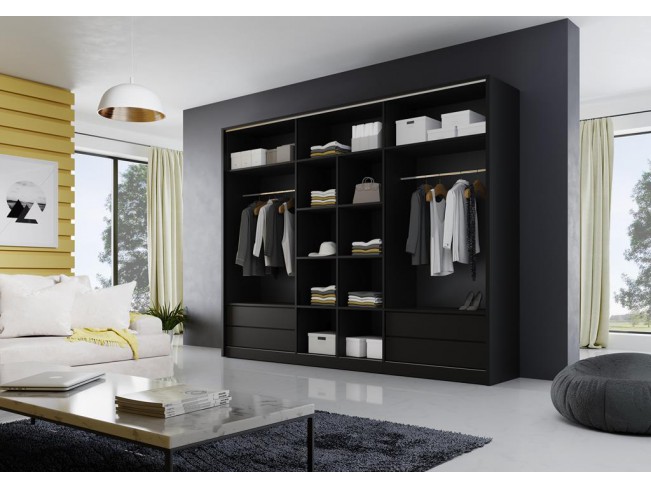 Szafa przesuwna Meblo 4 czarny mat 270 cm