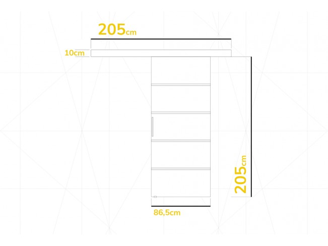 Drzwi przesuwne WERO 86cm choco