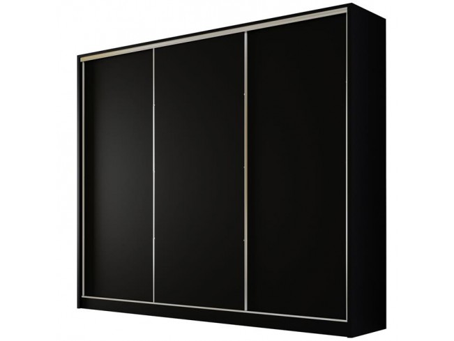 Szafa przesuwna Meblo 250 czarny mat - widok ogólny