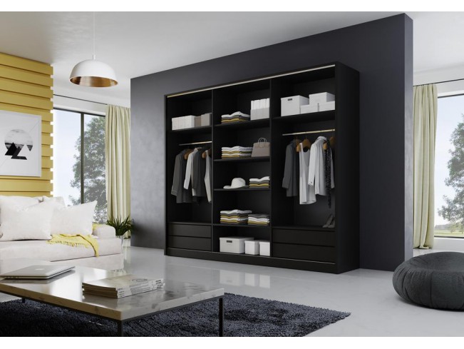 Szafa przesuwna Meblo czarny mat 250 cm