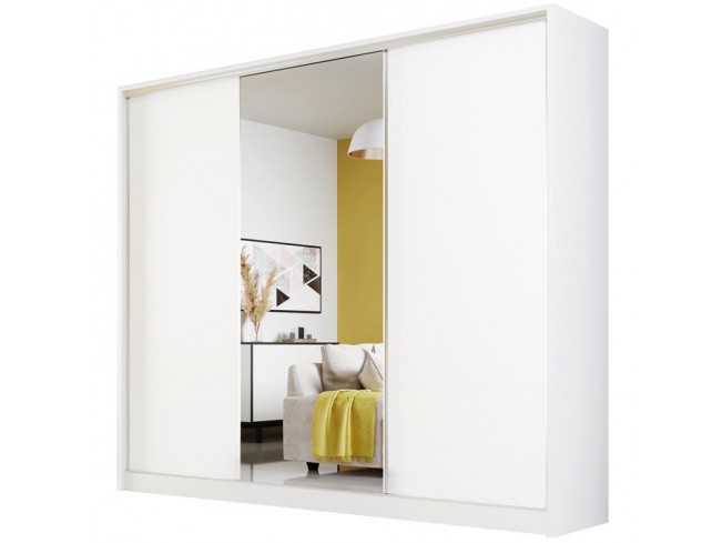 Szafa przesuwna Meblo 1 biały mat 250 cm - widok ogólny