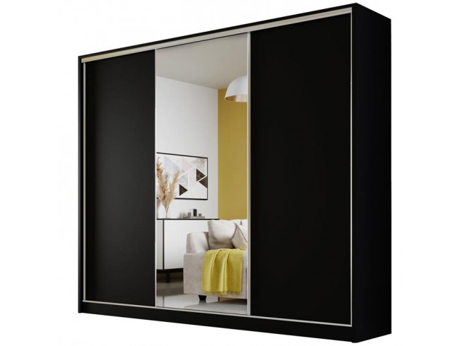 Szafa przesuwna Meblo 1 czarny mat 250 cm - widok z przodu