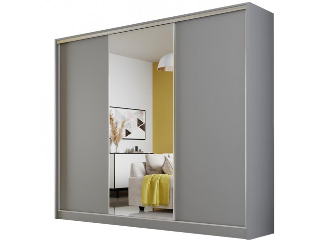 Szafa przesuwna Meblo 1 szary mat 250 cm - widok z przodu