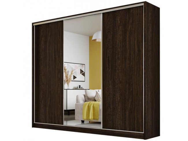 Szafa przesuwna Meblo 1 wenge 250 cm - widok ogólny