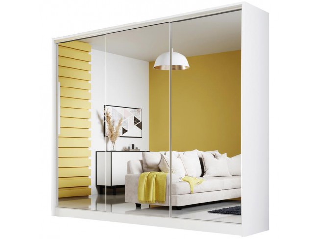 Szafa przesuwna Meblo 2 biały mat 250 cm - widok z przodu