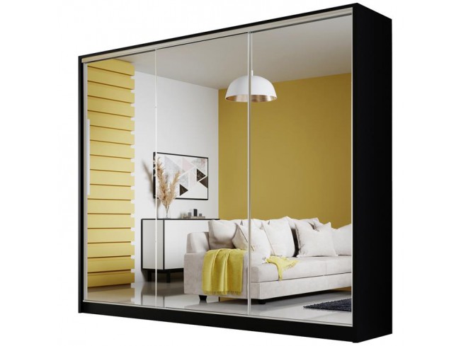 Szafa przesuwna Meblo 2 czarny mat 250 cm - widok z przodu