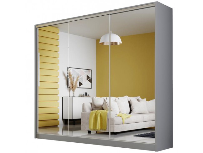 Szafa przesuwna Meblo 2 szary mat 250 cm - widok z przodu