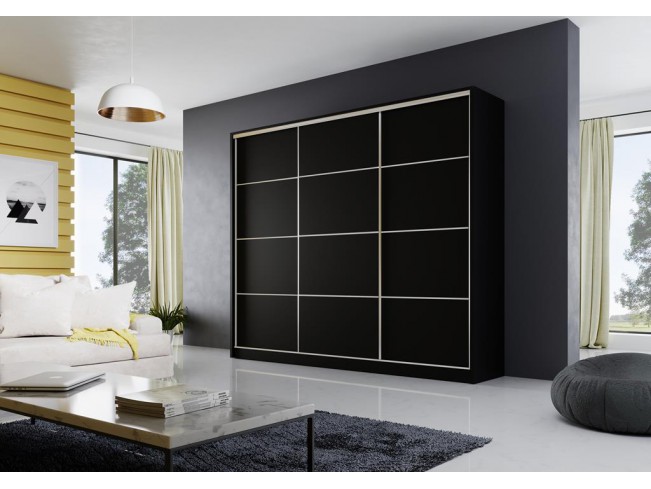 Szafa przesuwna Meblo 3 czarny mat 250 cm