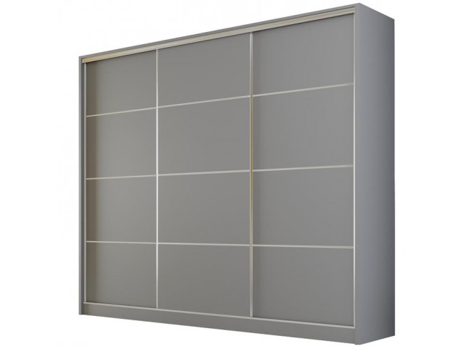 Szafa przesuwna Meblo 3 szary mat 250 cm - widok ogólny
