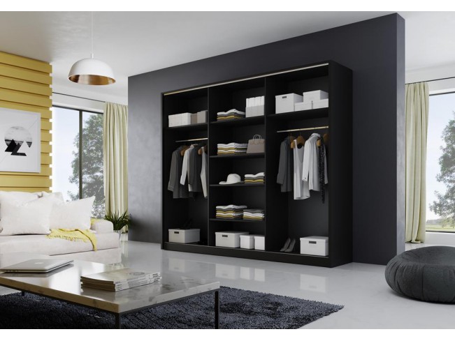 Szafa przesuwna Meblo 4 czarny mat 250 cm