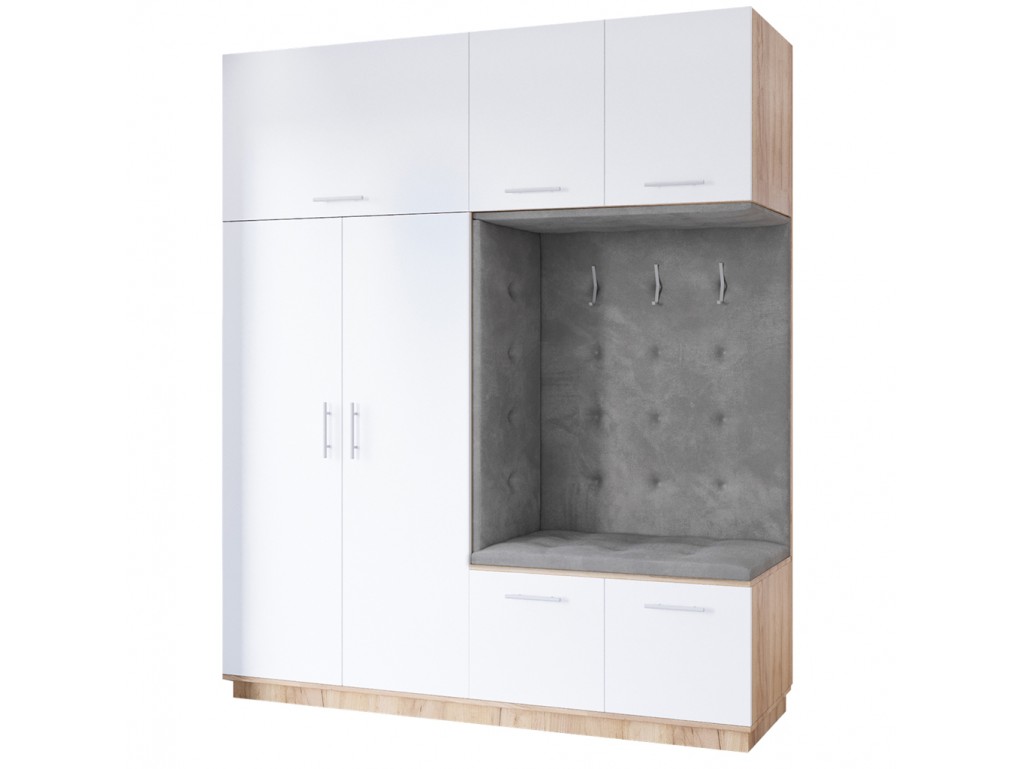 Szafa garderoba MILO 3 200 złoty mat - Szerokość : 200 cm- Wykończenie frontów : Połysk