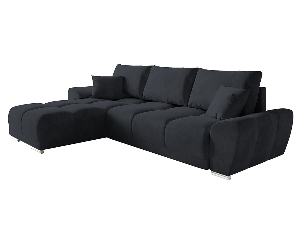 Narożnik Bego L z funkcją spania welur Monolith 97 ciemny grafit