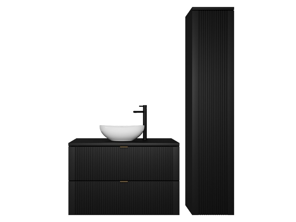 Łazienka Daki 80 2 czarna perła/złoty zestaw mebli wiszących