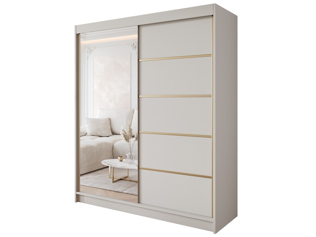 Szafa przesuwna Gold 3 kaszmir z lustrem 180 cm